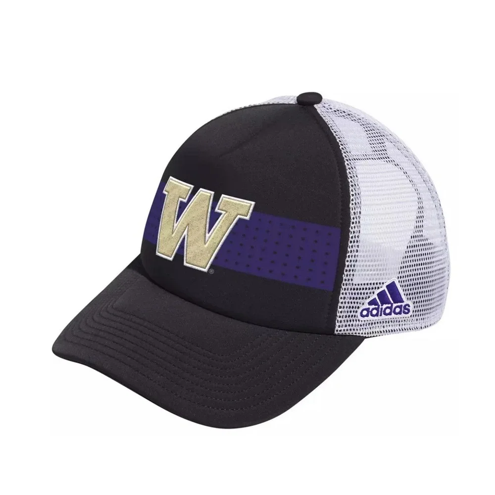 Adidas Washington Huskies Foam Front Vented NCAA Trucker Snapback Hat Cap NEW